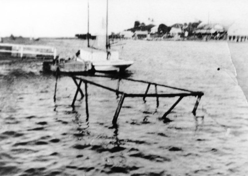 Cage in which [Gard] swam from Magnetic Island to Townsville, 1927 