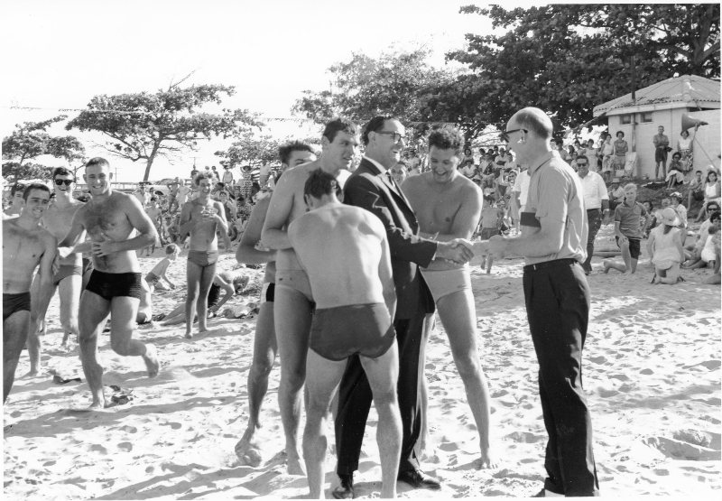 Official opening of the Pallarenda Baths by Alderman Angus Smith, 5th November 1966. 