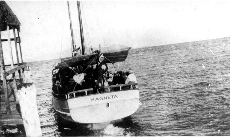 Magnetic Island, Hayles tourist launch, Magneta, 1956. 