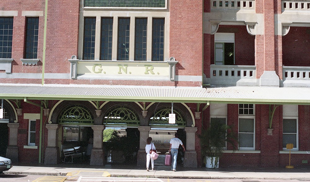 Entrance to the Great Northern Railway station, Flinders Street, Townsville, 1991
