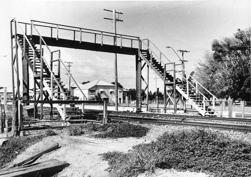 Railway overpass on Railway Avenue, in front of Railway Estate State
