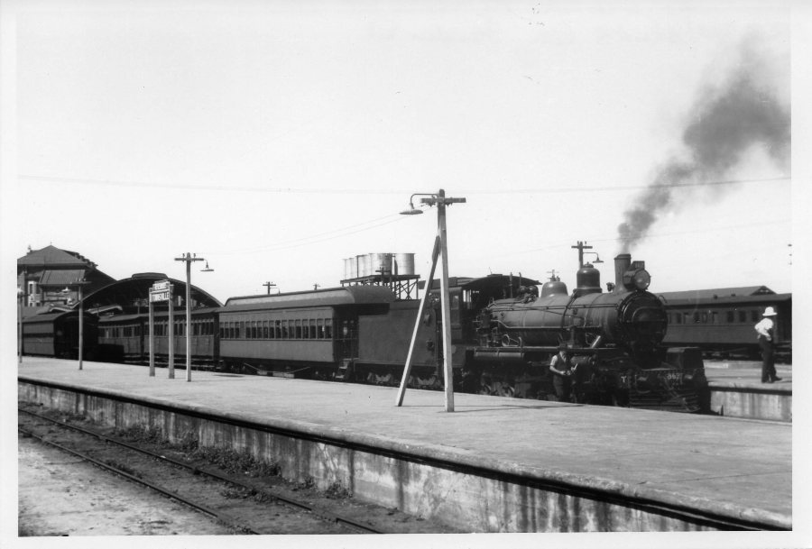 Train at the Railway Station, Flinders Street west, Townsville, 1943