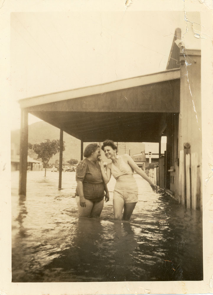Townsville residents standing in floodwater during the 1946 Townsville flood