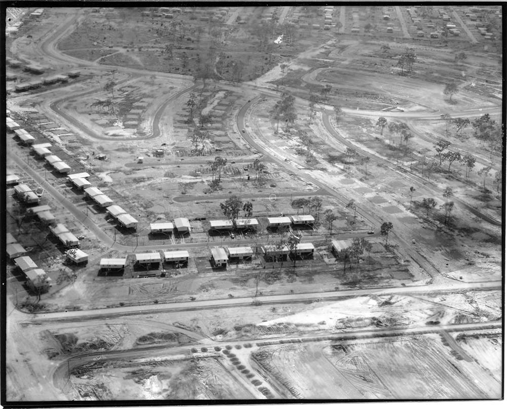 Part of the suburb of Vincent, Townsville. 1969. Aerial view