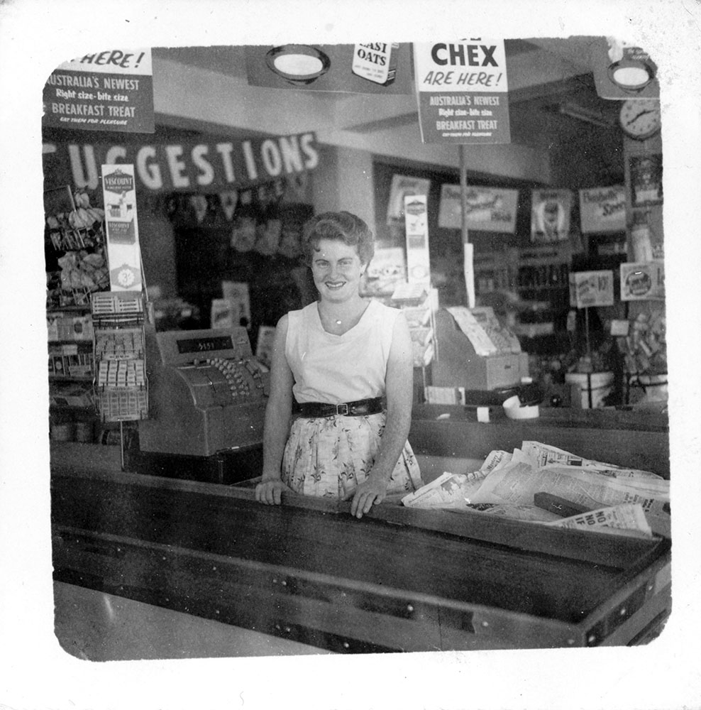 Philip Leong's staff member, Rita Delaney, Townsville, 1959