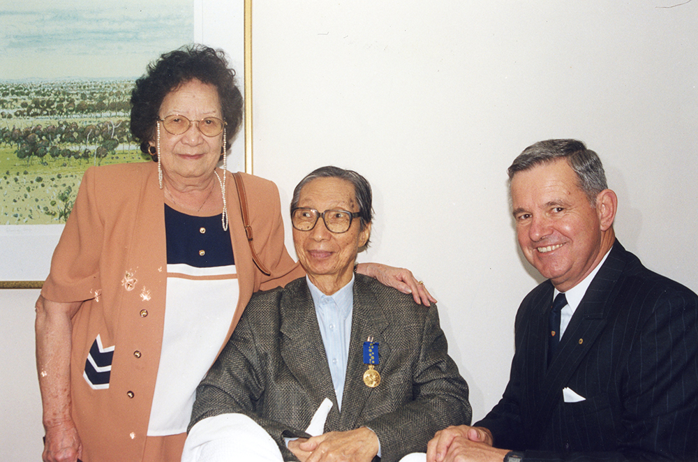 Philip Leong with his Order of Australia medal, 1999