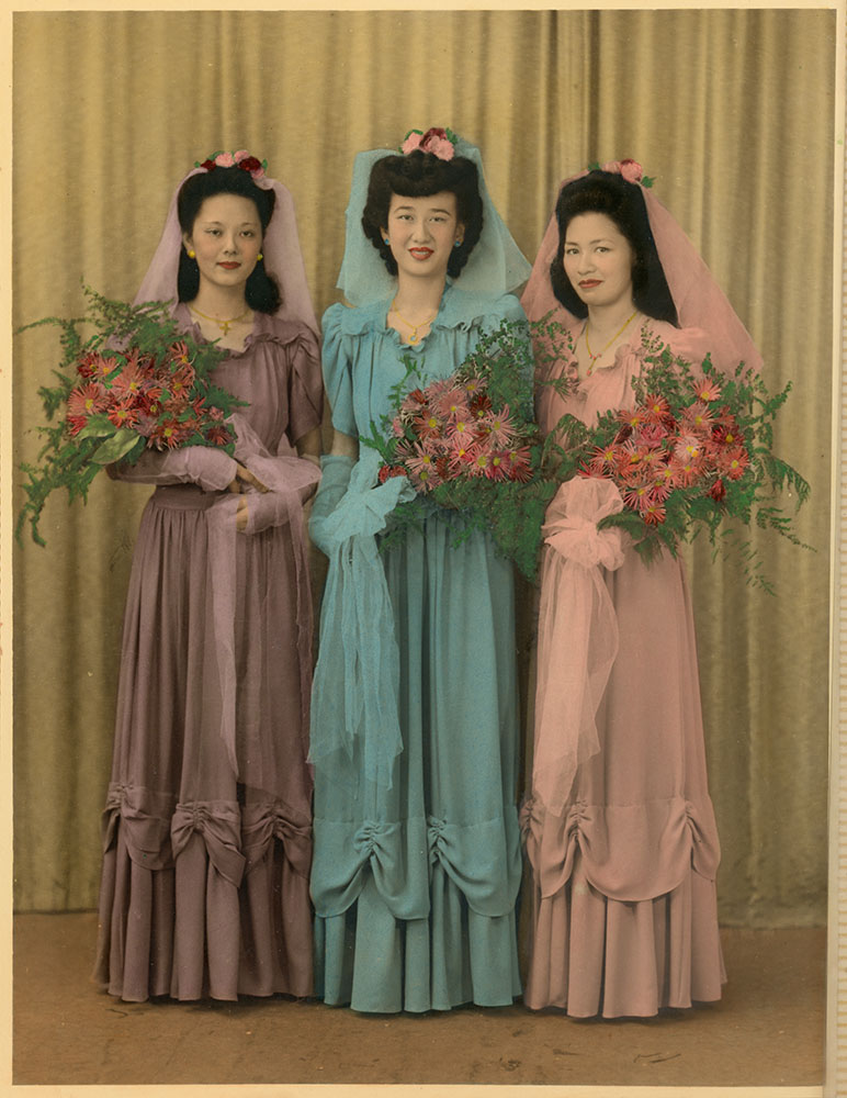 Bridesmaids for the wedding of Philip and Edith Leong, 1944