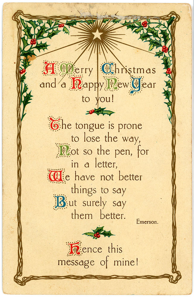 Christmas card from the Quelch Forno collection