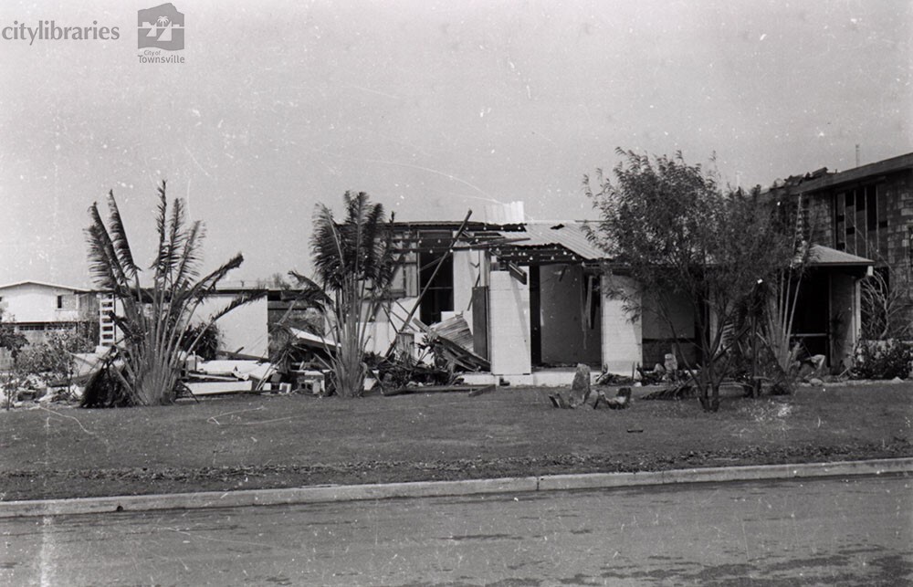 House damaged by Cyclone Althea, Cape Pallarenda, Townsville, 25 December 1971