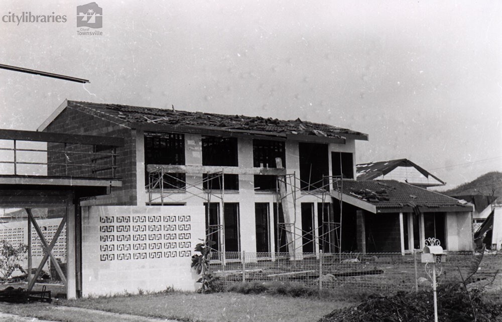 House damaged by Cyclone Althea, Cape Pallarenda, Townsville, 25 December 1971