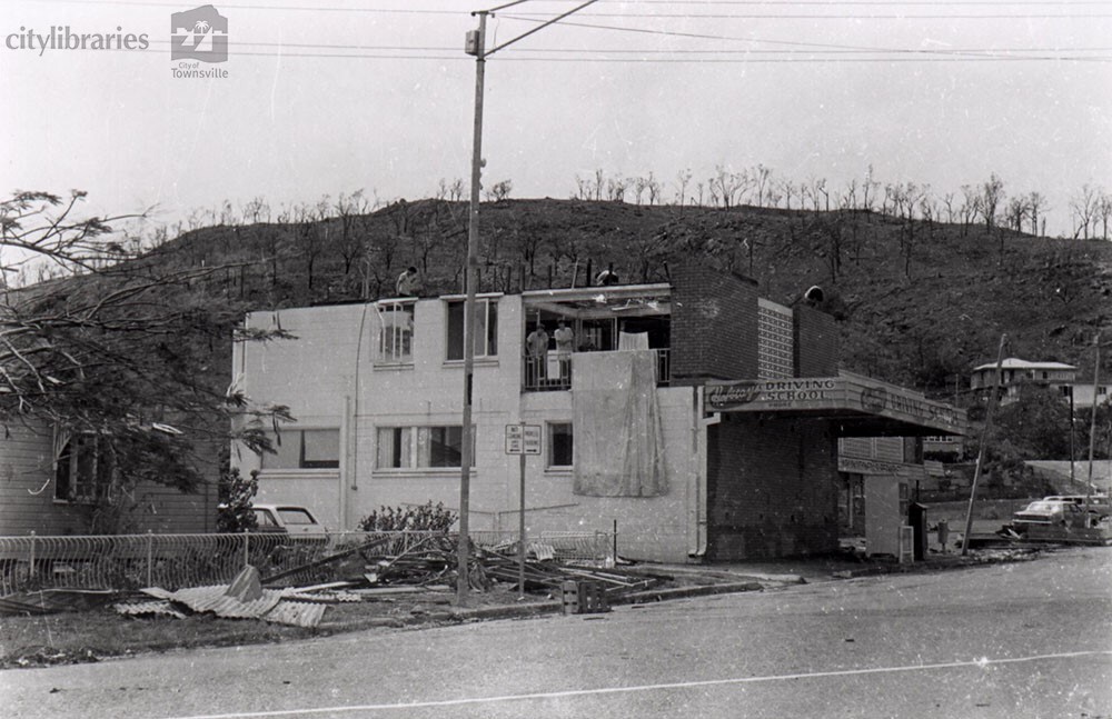 Shop damaged by Cyclone Althea, Heatley's Parade, Belgian Gardens, Townsville, 25th December, 1971
