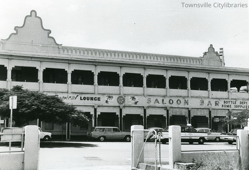 Lowth's Hotel, corner of Flinders and Stanley Streets, Townsville City, Townsville, 1965