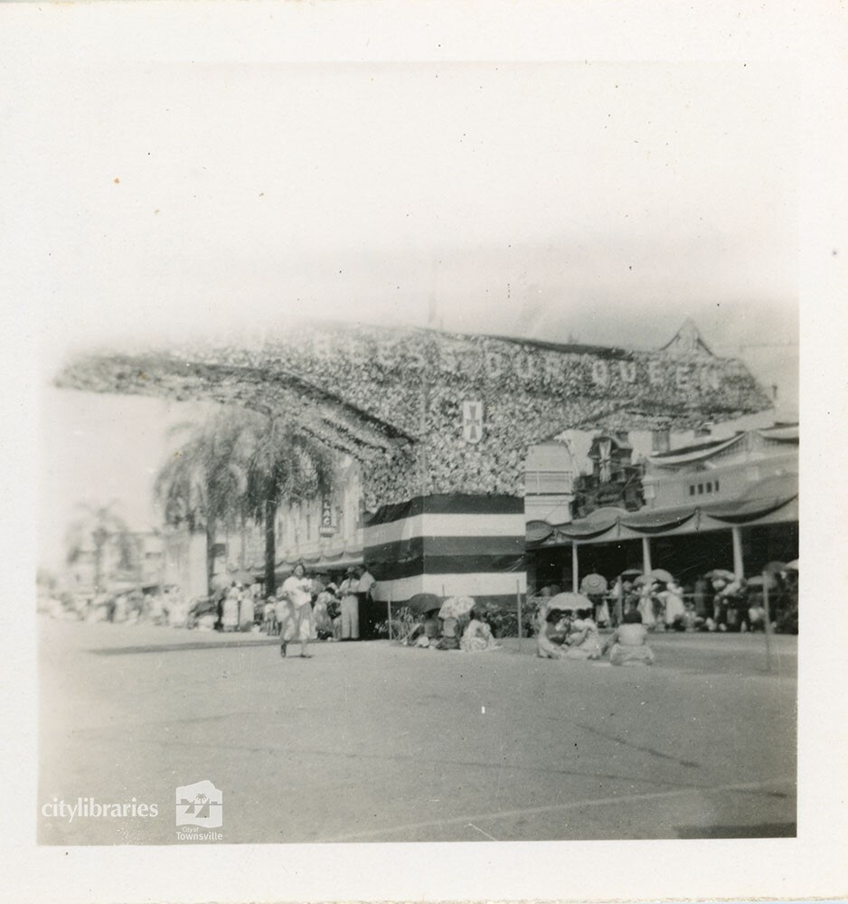 Street decorations for Queen Elizabeth II visit, Townsville, 1954