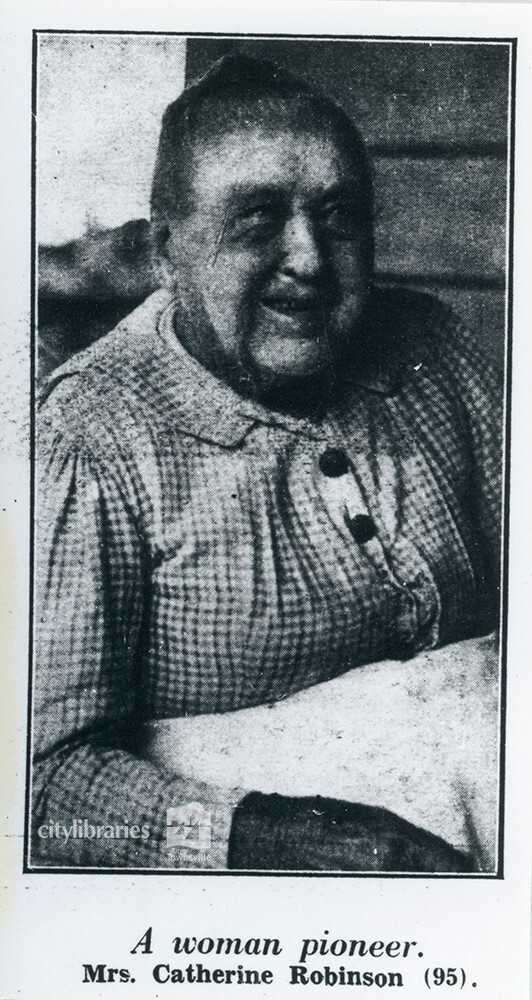 A woman pioneer, Mrs Catherine Robinson (95), Townsville, 1934