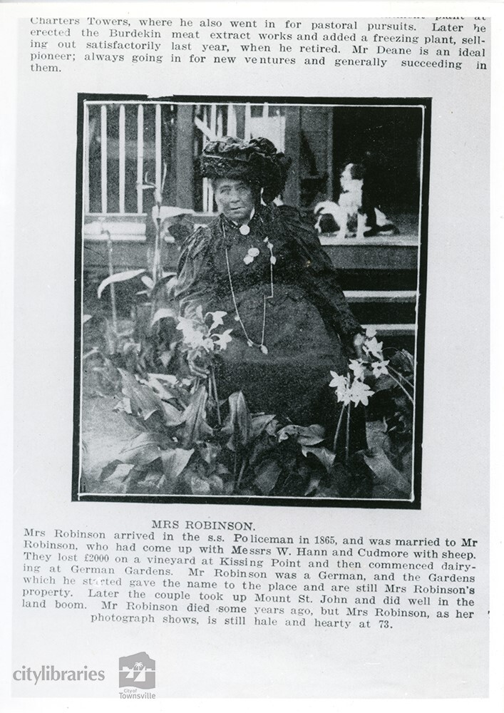 Mrs Robinson, Townsville, 1913