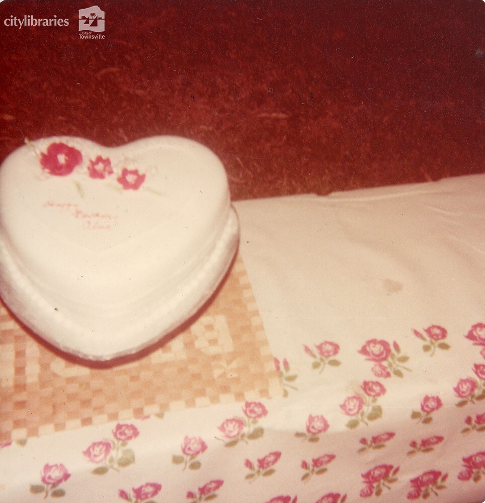 Cake during Carramar Children's Home staff party, Townsville, 17 March 1970