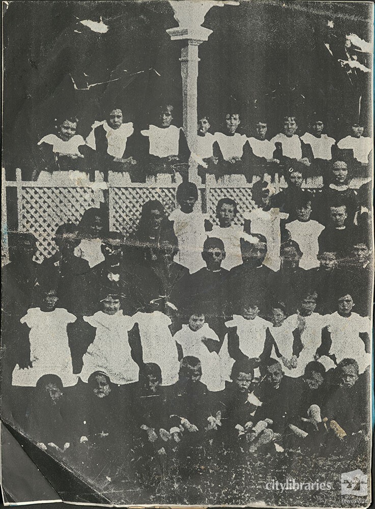 Group photograph of children at Townsville Orphanage, Townsville, 1910