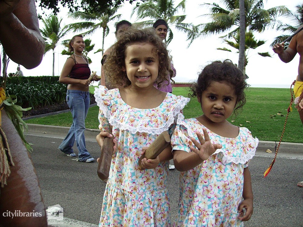 Members of Gulumba Dance Group in the Tropigo Carnival parade at Cultural Fest, The Strand, Townsville, 18 August 2007