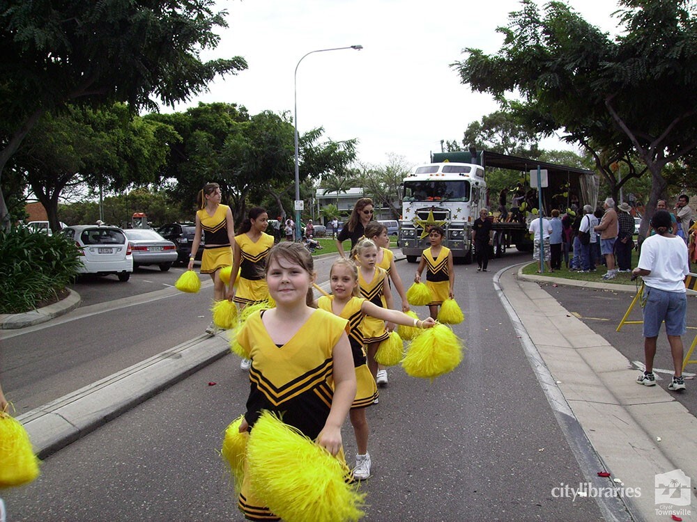 Performing group in the Tropigo Carnival parade at Cultural Fest, The Strand, Townsville, 18 August 2007