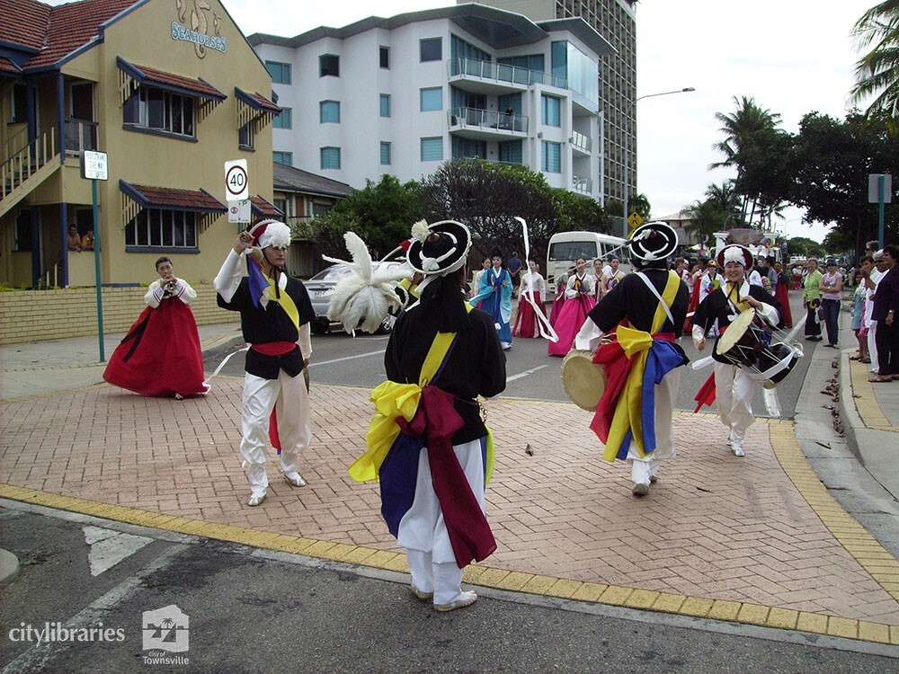 Performers from Suwon City Korea in the Tropigo Carnival parade at Cultural Fest, The Strand, Townsville, 18 August 2007
