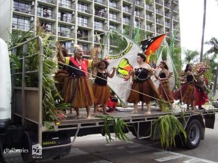 Papua New Guinea Logohu Hiri group in the Tropigo Carnival parade at Cultural Fest, The Strand, Townsville, 18 August 2007