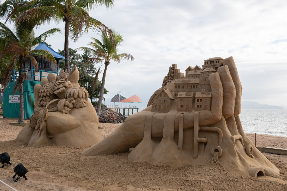 Art display at Ephemera 2025, the Strand, Townsville, 25 July 2025