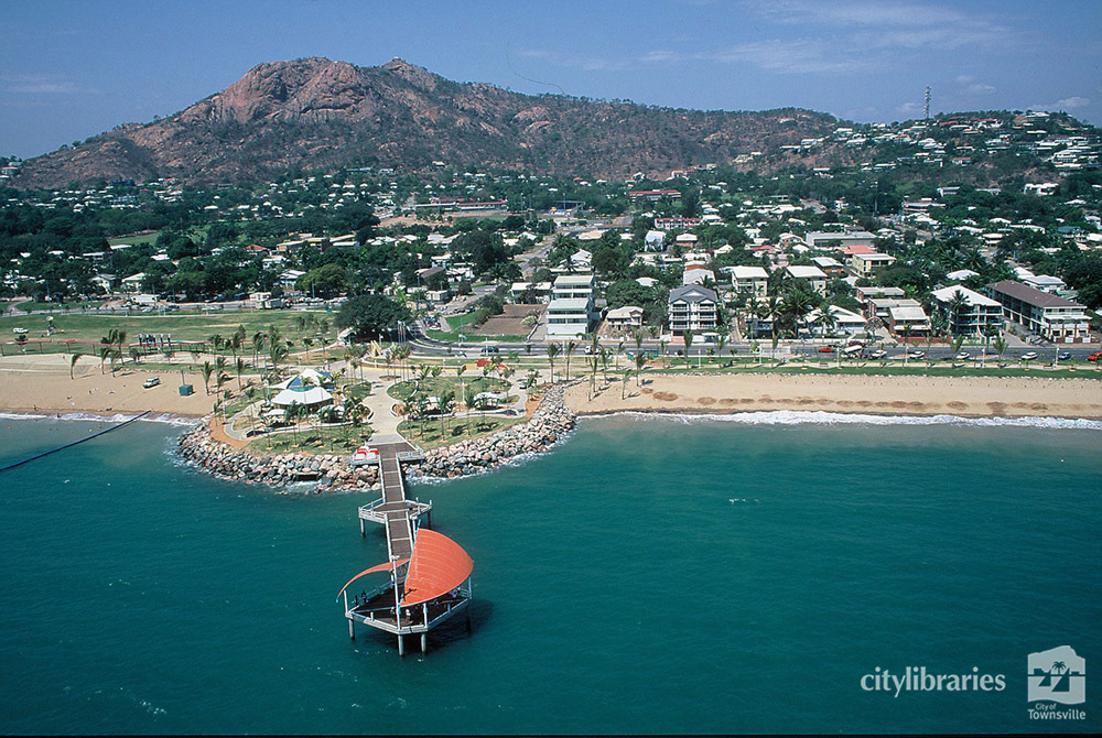 Aerial view of The Strand Jetty and Castle Hill, Townsville, [2006]