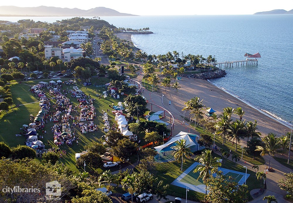 Aerial view of The Strand night markets, Strand Park, Townsville, [2006]