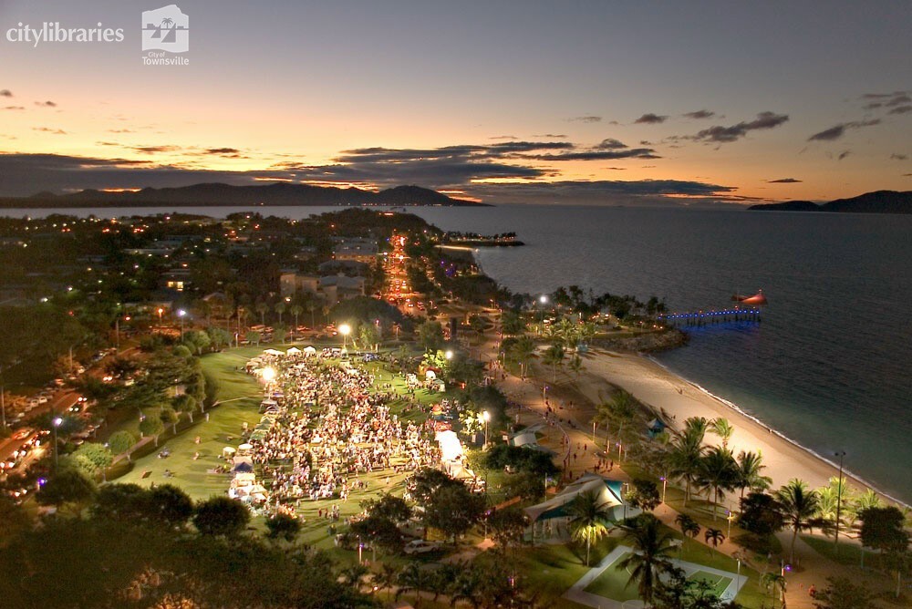 Aerial view of The Strand night markets, Strand Park, Townsville, [2006]