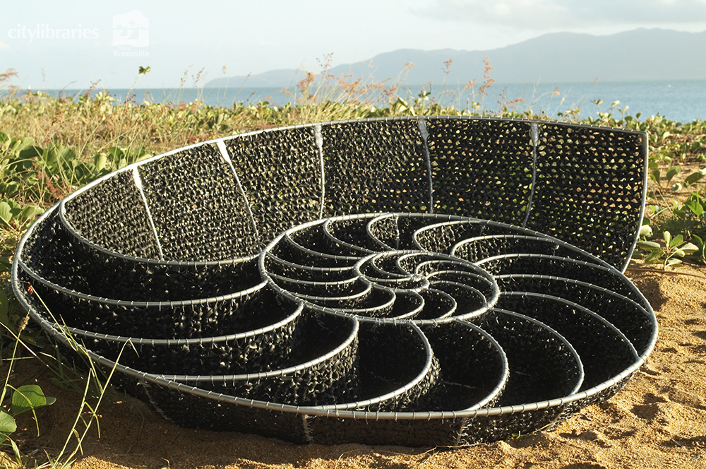 "Nautilus" public art installation by Gabriella Hegyes, Strand Ephemera, Townsville, 2005