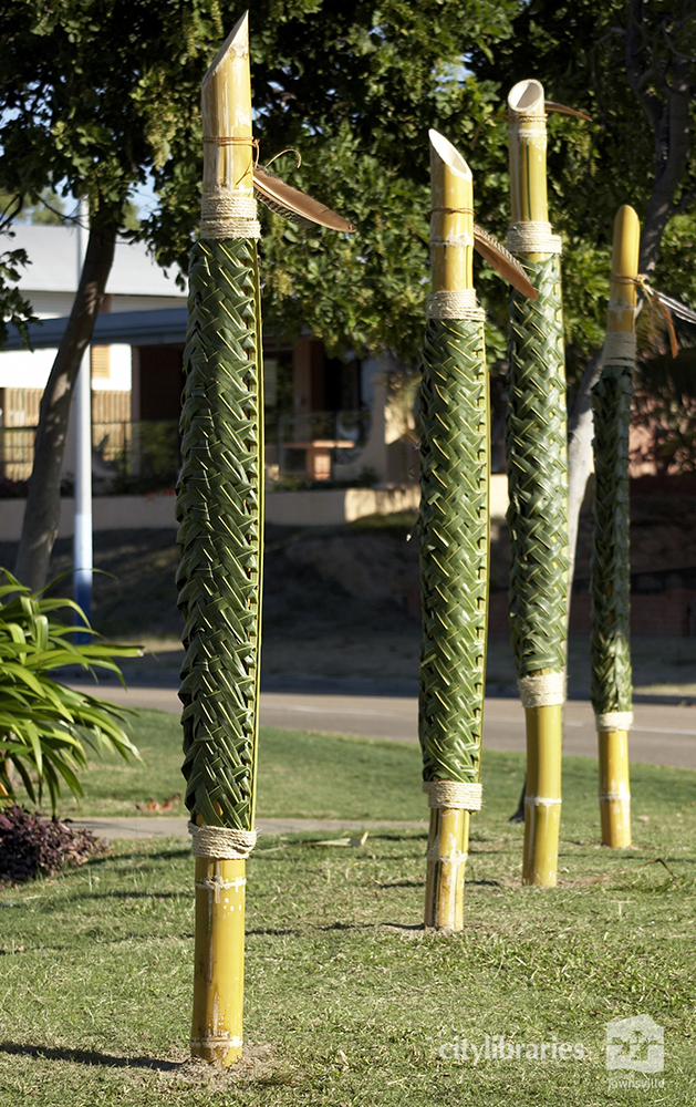 "Four Wind Brothers" public art installation by Francis Wapau, Strand Ephemera, Townsville, 2005