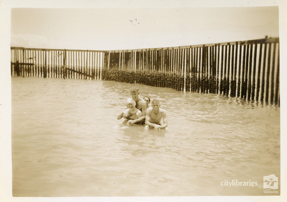 Les, Bill, Dick, Lud at Picnic Bay, Magnetic Island, 18 November 1945