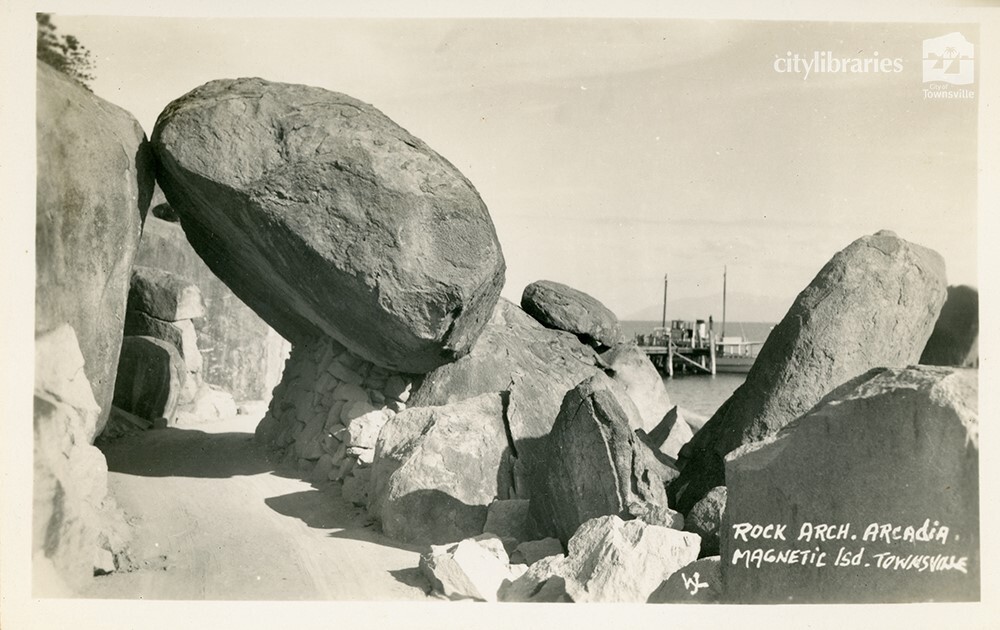 Rock arch, Arcadia, Magnetic Island, Townsville, ca. 1945