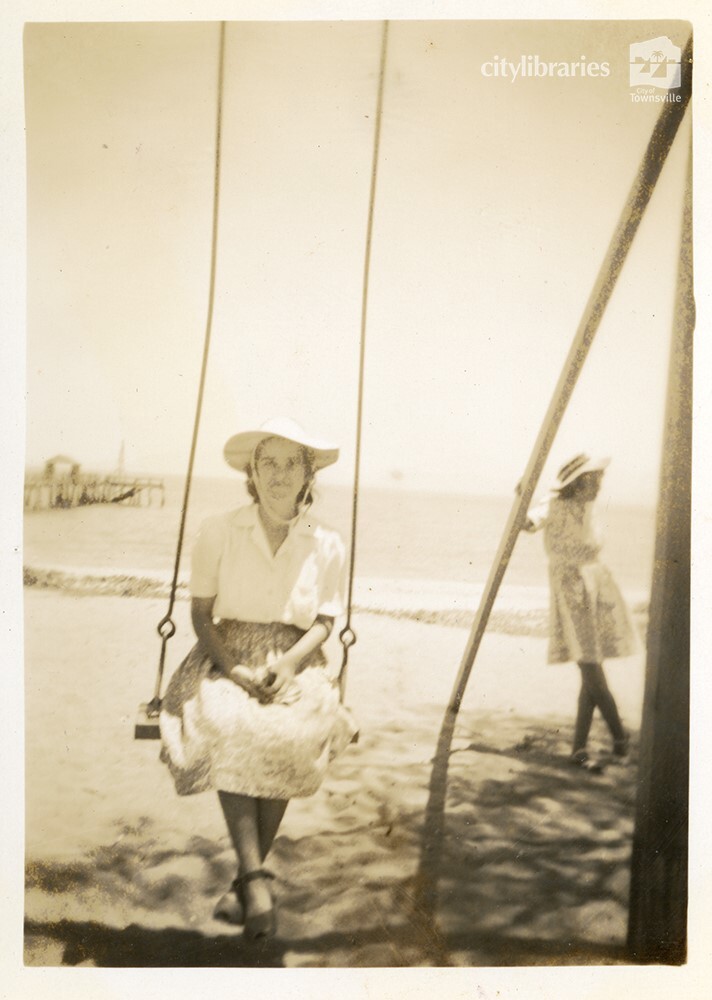 Grace Burgess (Matthews) at Picnic Bay, Magnetic Island, New Years Day, 1 January 1946