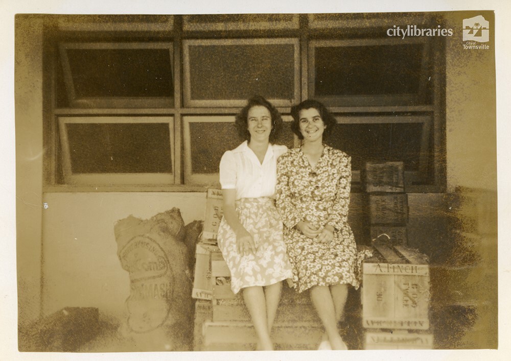 Hazel Brookhouse &amp; Grace Burgess (Matthews) at work, Townsville, 1945