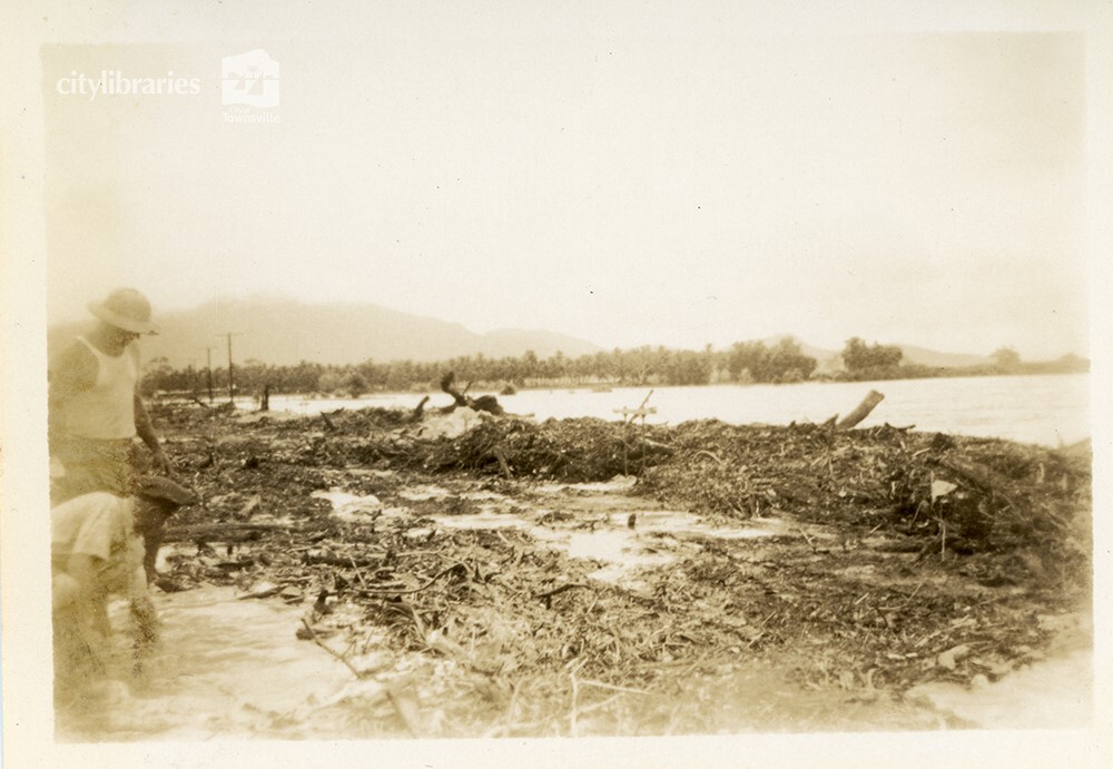 Flooding at Rooney's Bridge, Railway Estate, Townsville, 10 February 1946