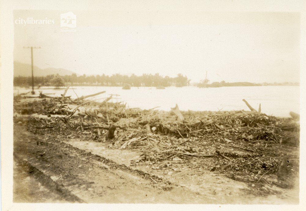 Flooding at Rooney's Bridge, Railway Estate, Townsville, 10 February 1946