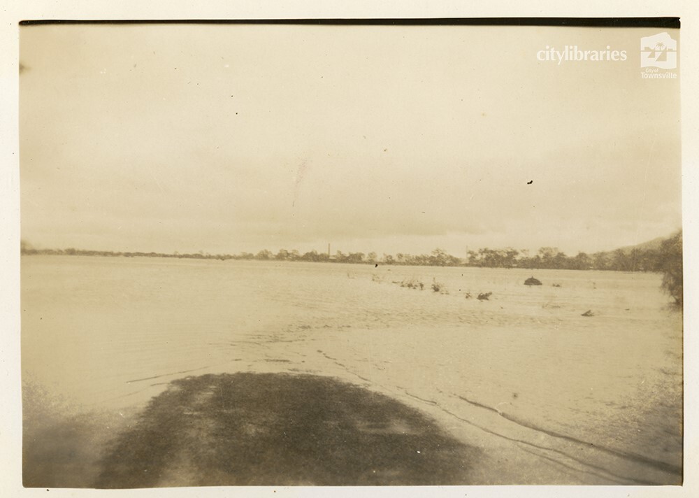 Ross River in flood, from Stuart Road, Townsville, [10 February 1946]