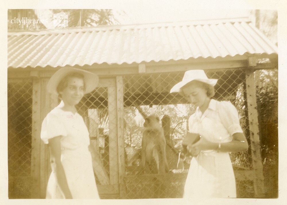 June and Erica at Mount St John Zoo, 1946