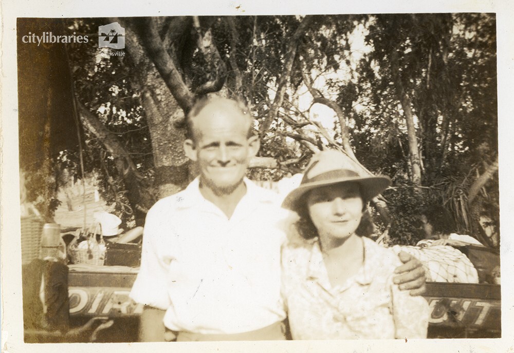 Mr and Mrs Dorward at the C.O.D. picnic, Alice River, Townsville, 1946