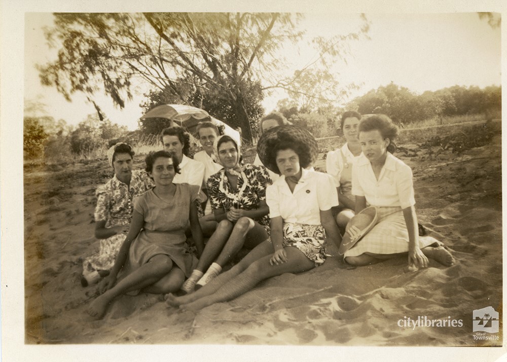 Group at the C.O.D. picnic, Boxing day, Alice River, Townsville, 26 December 1946