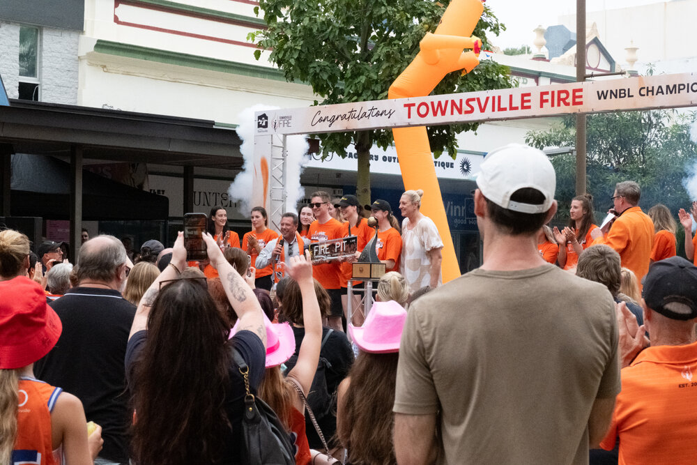 WNBL team Townsville Fire championship celebration, Flinders Street, Townsville City, 8 March 2026