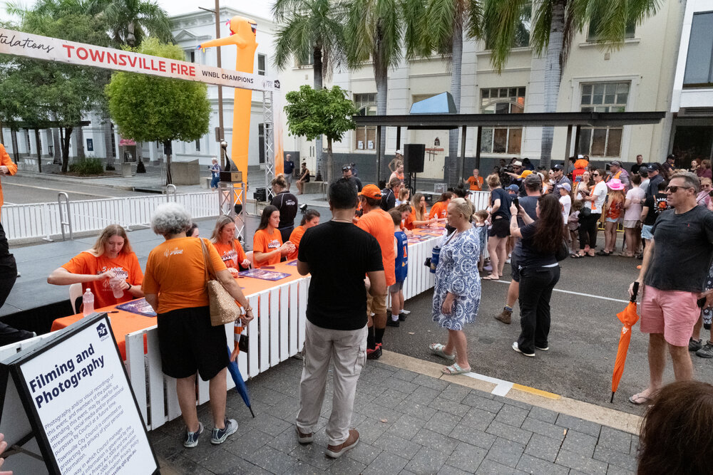 WNBL team Townsville Fire championship celebration, Flinders Street, Townsville City, 8 March 2026