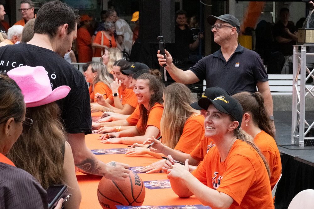 WNBL team Townsville Fire championship celebration, Flinders Street, Townsville City, 8 March 2026