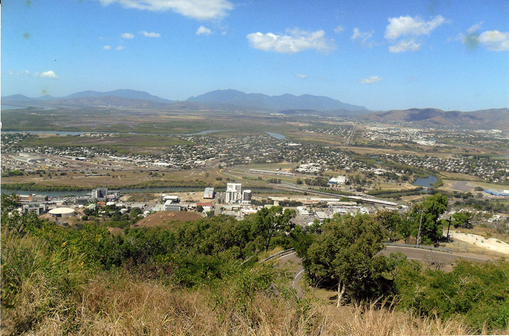 View of Townsville suburbs from Castle Hill, Townsville, ca. 2015.