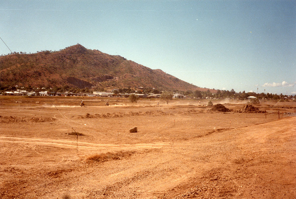 Proposed lake development area south of Woolcock Street being subjected to trail bike activities, Townsville, 1984