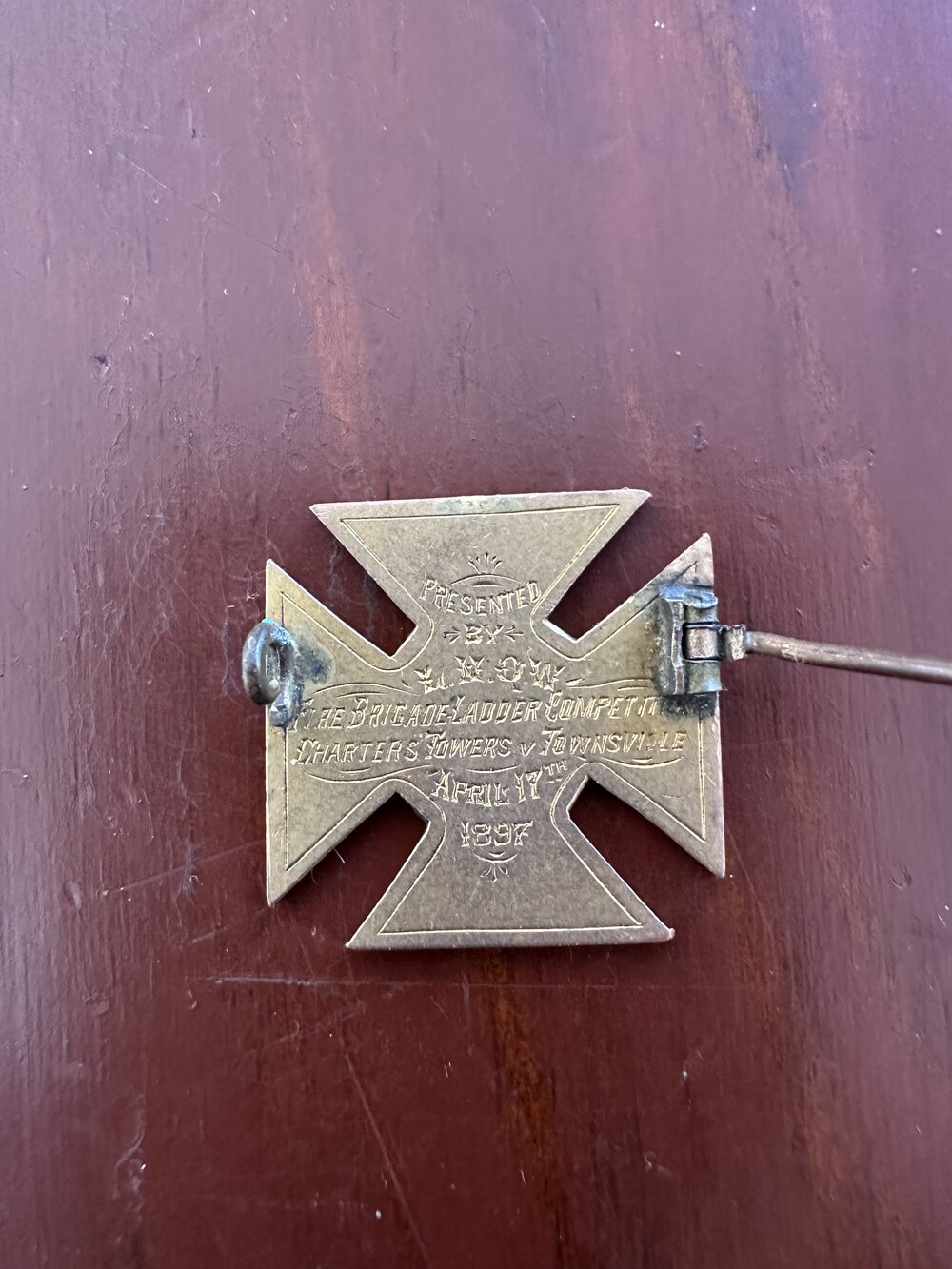 Fire Brigade badge, April 1897