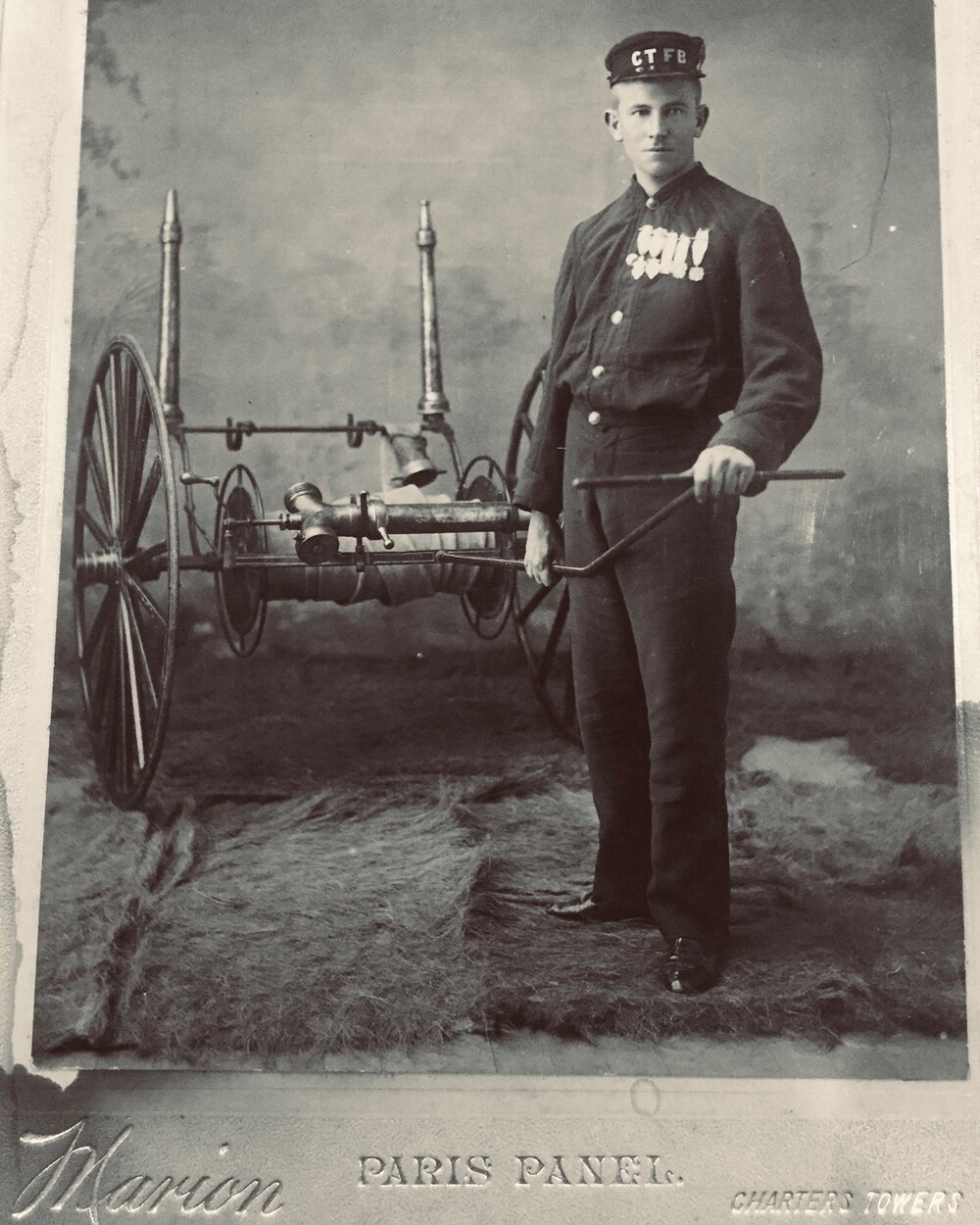 Portrait of Charters Towers fireman George Phillip Fry, ca.1900