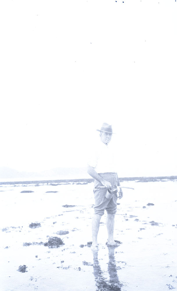 Arthur Armstrong in the water at Alma Bay, Magnetic Island, [between 1908 and 1930].