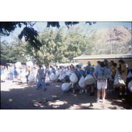 Peace lanterns assembling for VP50 event / Townsville City Council staff
